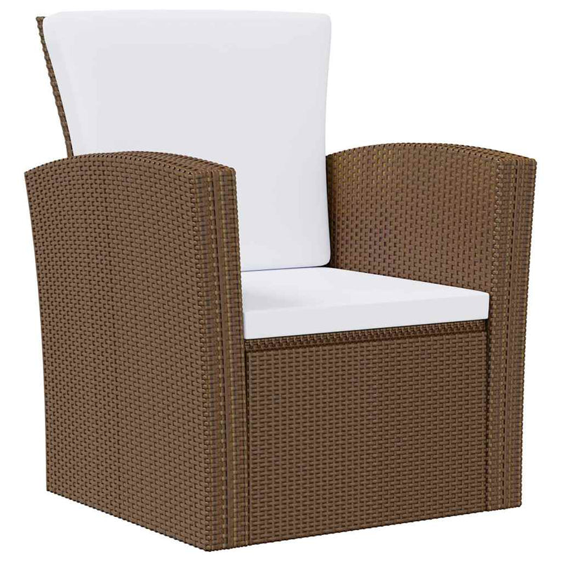 Set mobilier de grădină cu perne, 8 piese, maro, poliratan
