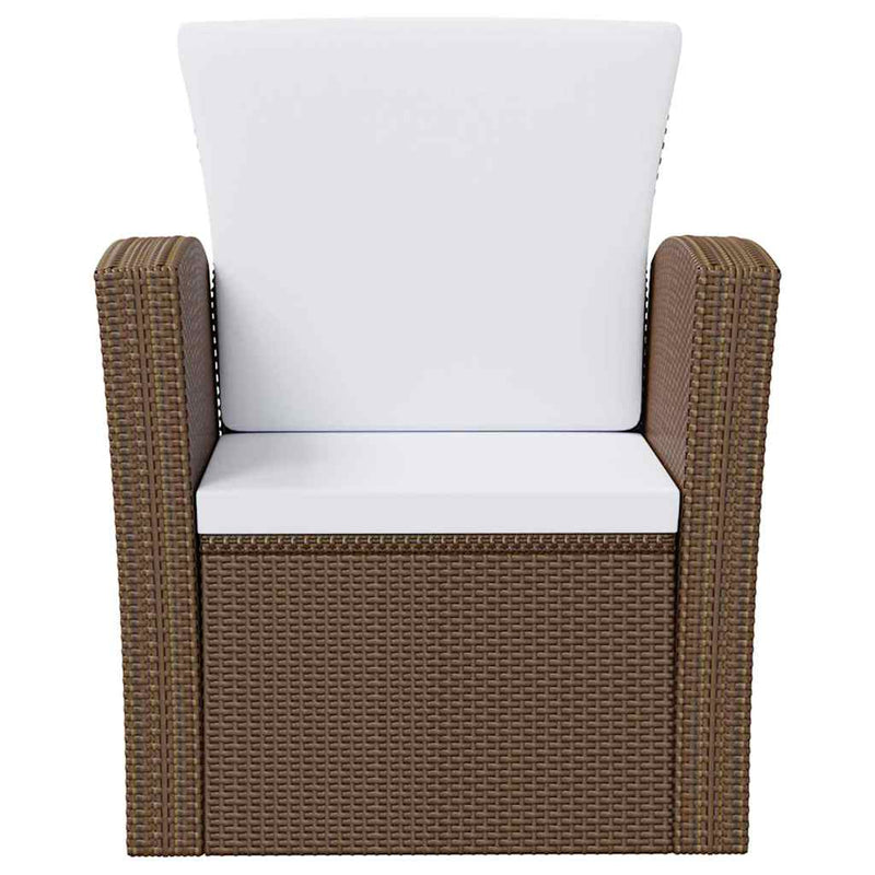 Set mobilier de grădină cu perne, 8 piese, maro, poliratan