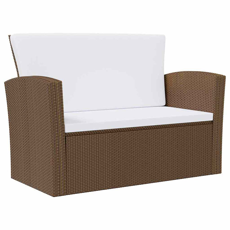 Set mobilier de grădină cu perne, 8 piese, maro, poliratan