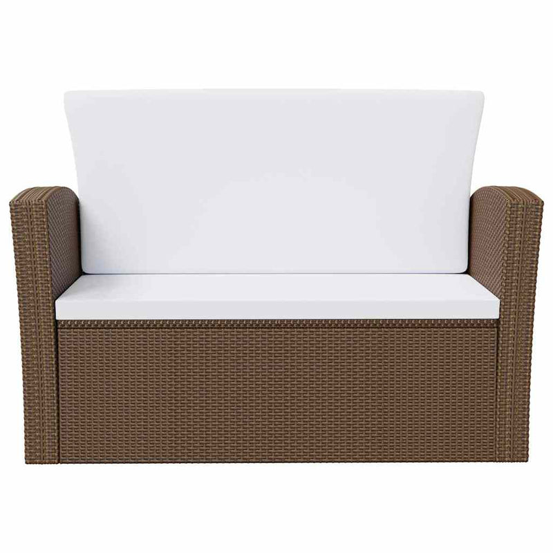 Set mobilier de grădină cu perne, 8 piese, maro, poliratan
