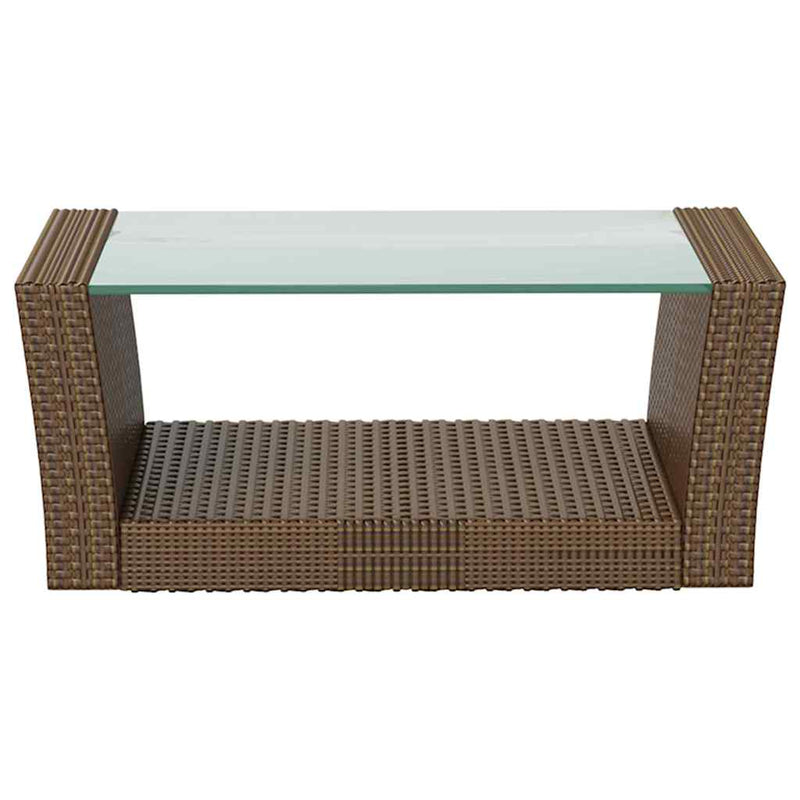 Set mobilier de grădină cu perne, 8 piese, maro, poliratan