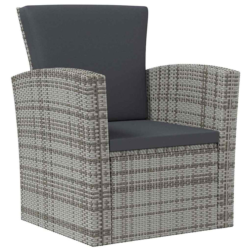 Set mobilier de grădină cu perne, 8 piese, gri, poliratan