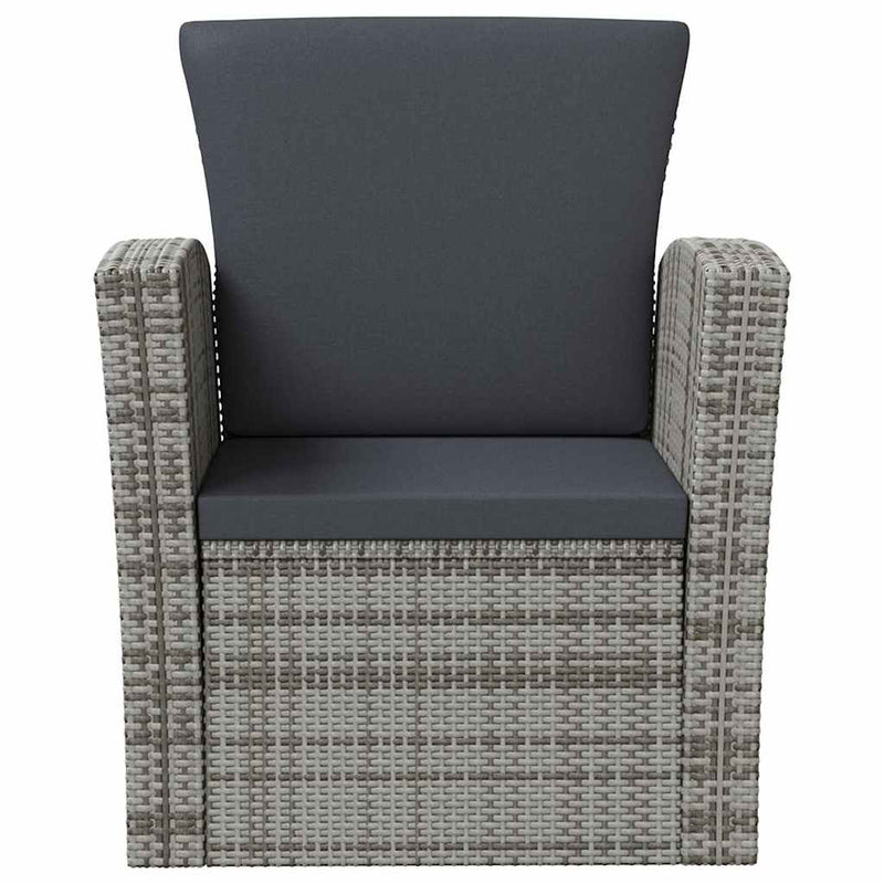 Set mobilier de grădină cu perne, 8 piese, gri, poliratan