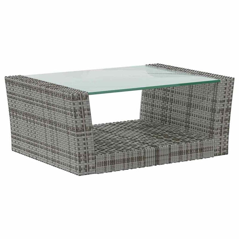 Set mobilier de grădină cu perne, 8 piese, gri, poliratan