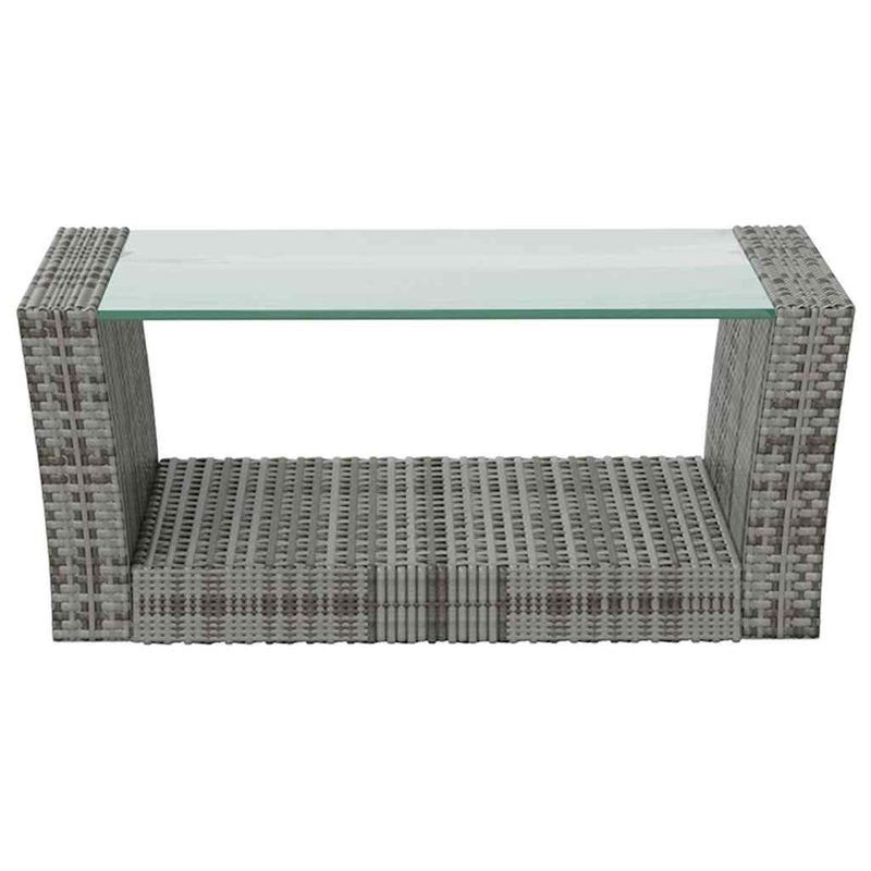 Set mobilier de grădină cu perne, 8 piese, gri, poliratan