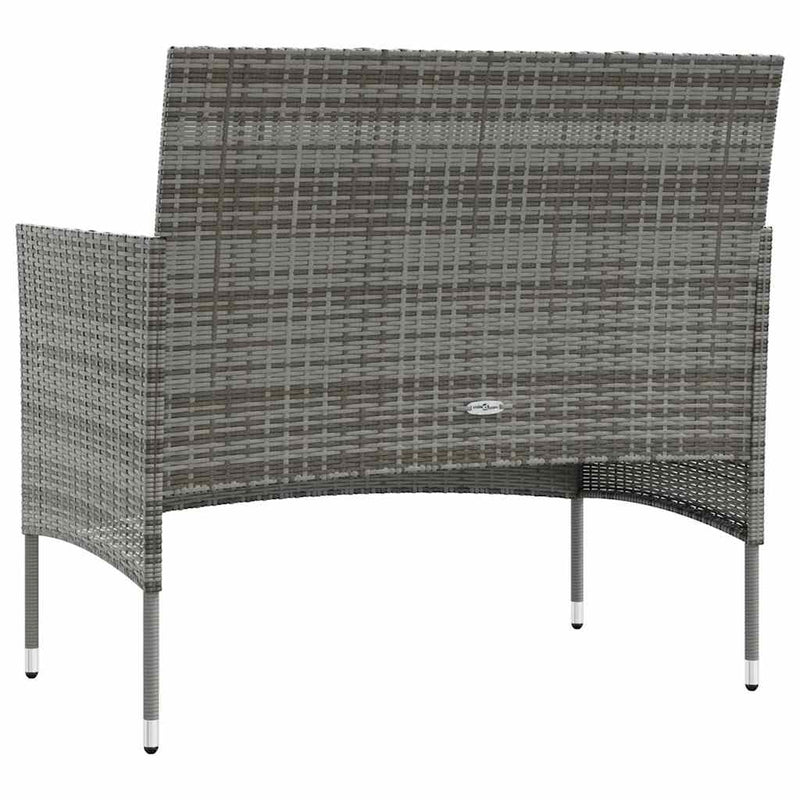 Set mobilier de grădină cu perne, 8 piese, gri, poliratan