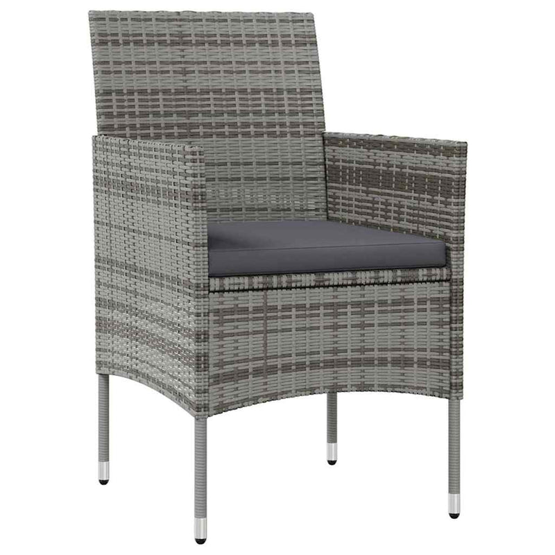 Set mobilier de grădină cu perne, 8 piese, gri, poliratan