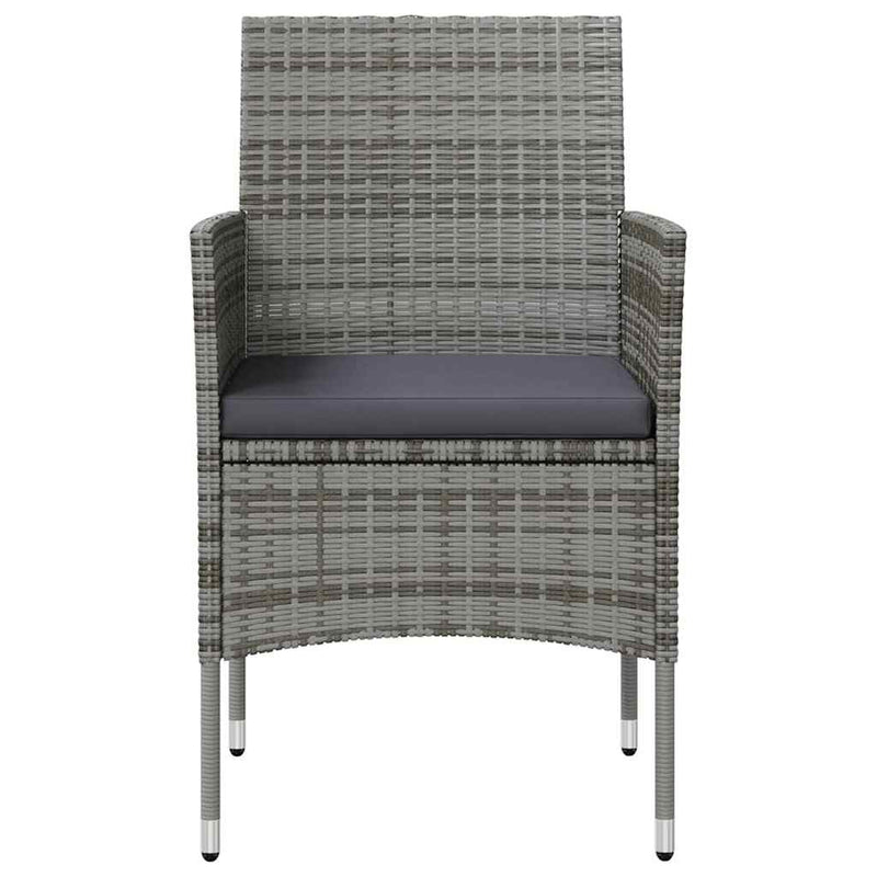 Set mobilier de grădină cu perne, 8 piese, gri, poliratan