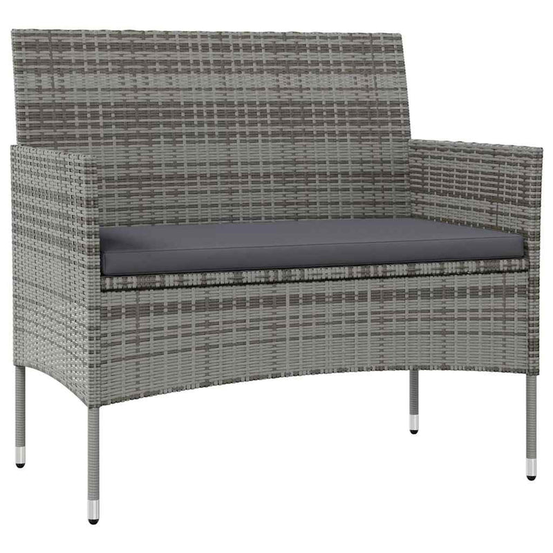 Set mobilier de grădină cu perne, 16 piese, gri, poliratan