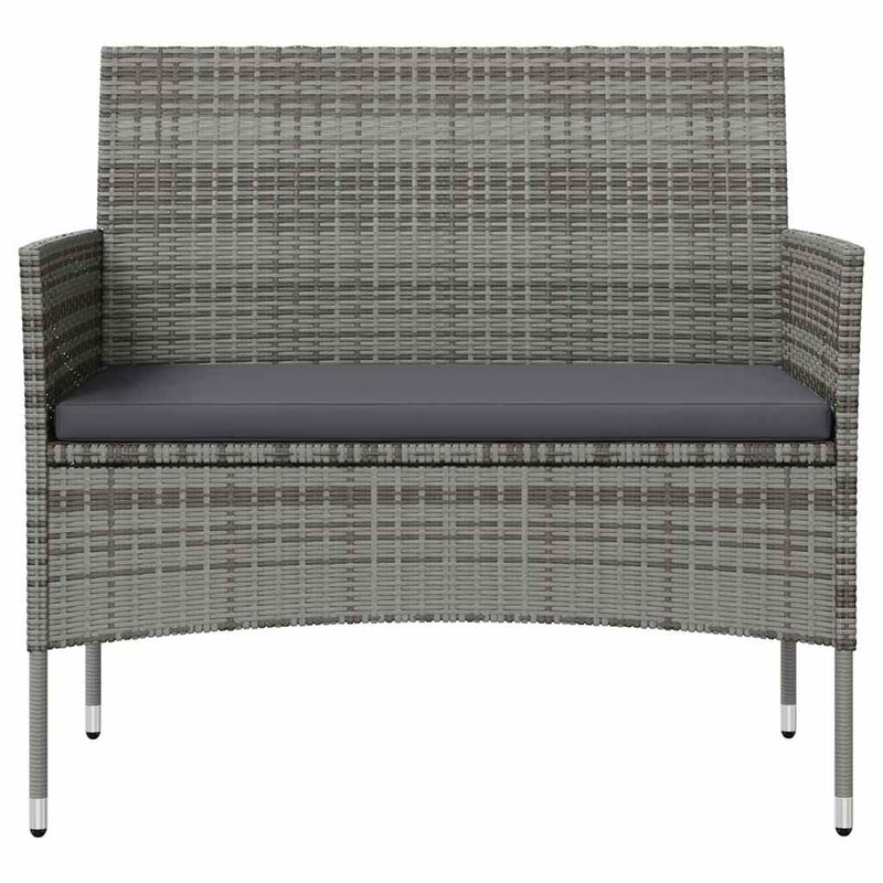 Set mobilier de grădină cu perne, 16 piese, gri, poliratan
