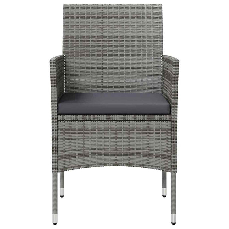 Set mobilier de grădină cu perne, 16 piese, gri, poliratan