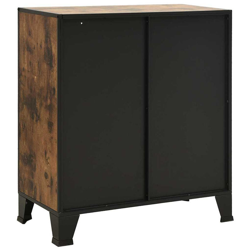 Dulapuri de depozitare 2 buc. maro rustic 72x36x82 cm metal/MDF