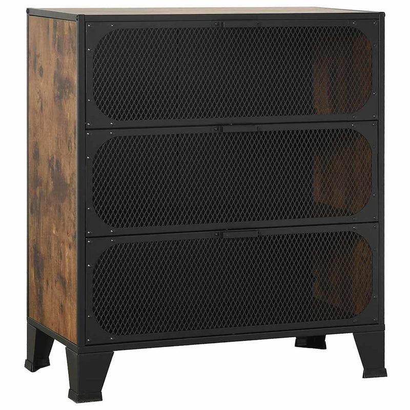 Dulapuri de depozitare 2 buc. maro rustic 72x36x82 cm metal/MDF
