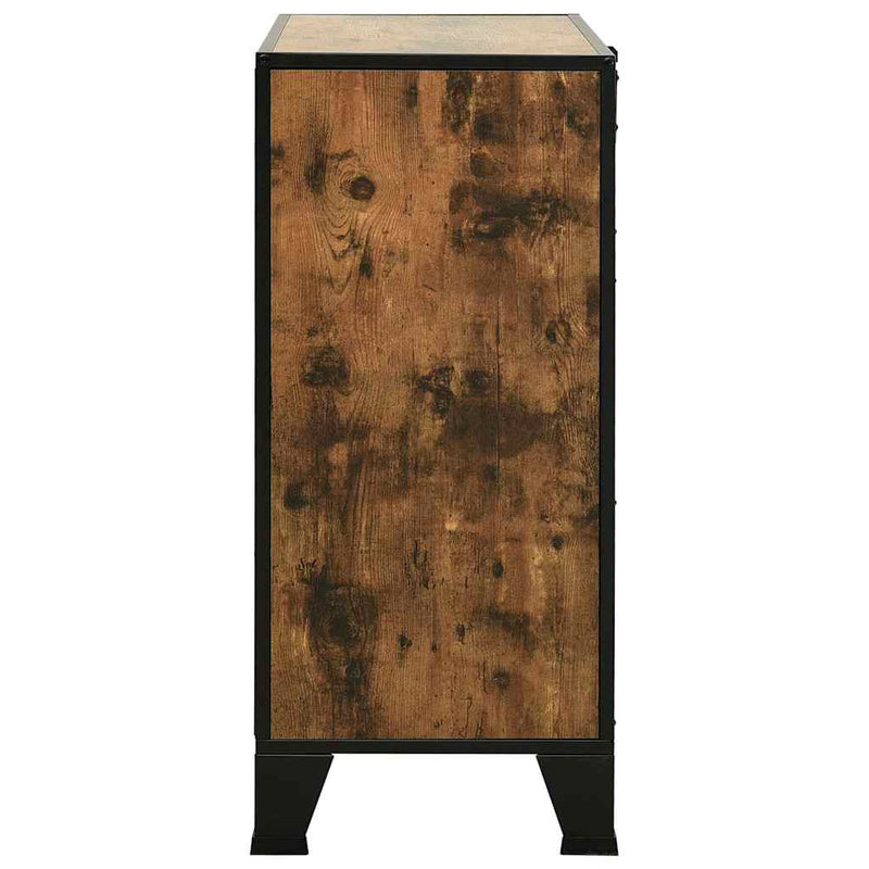 Dulapuri de depozitare 2 buc. maro rustic 72x36x82 cm metal/MDF