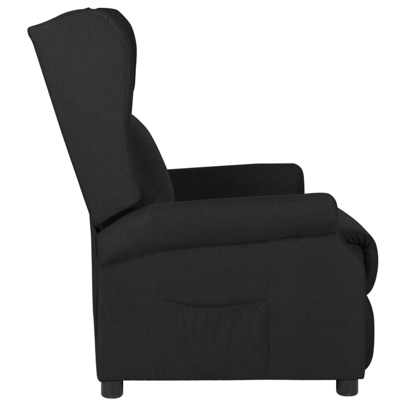 Fotoliu rabatabil, negru, material textil