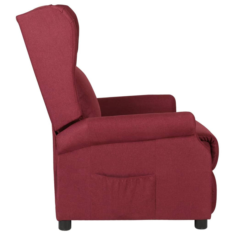 Fotoliu rabatabil, roșu vin, material textil