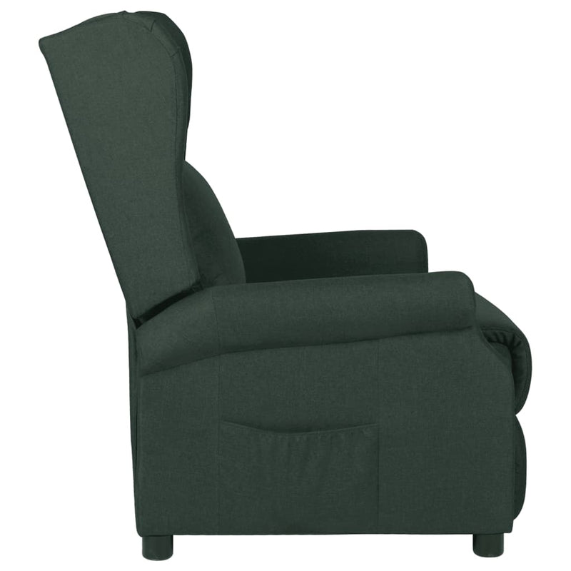Fotoliu rabatabil, verde închis, material textil