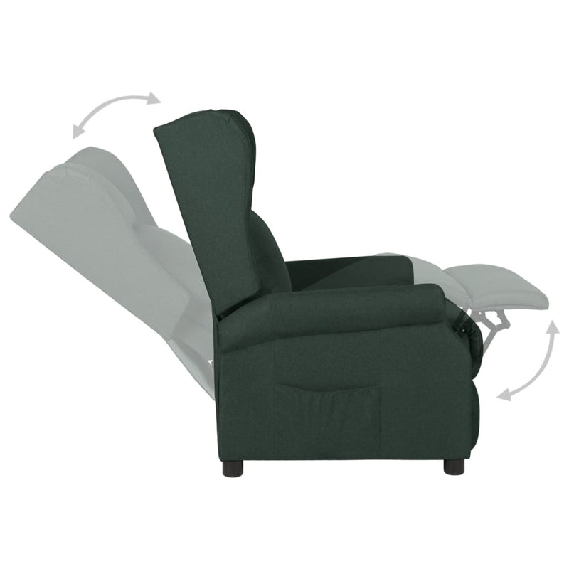 Fotoliu rabatabil, verde închis, material textil