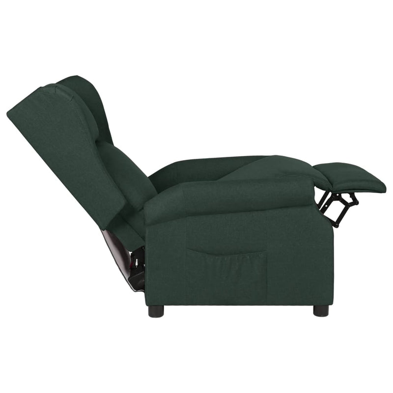 Fotoliu rabatabil, verde închis, material textil