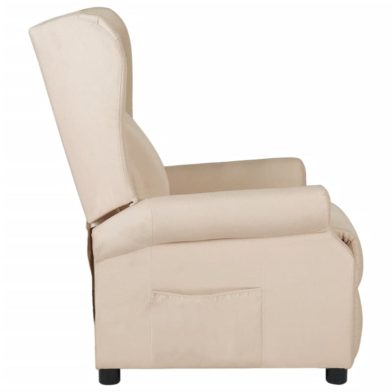 Fotoliu rabatabil, crem, material textil