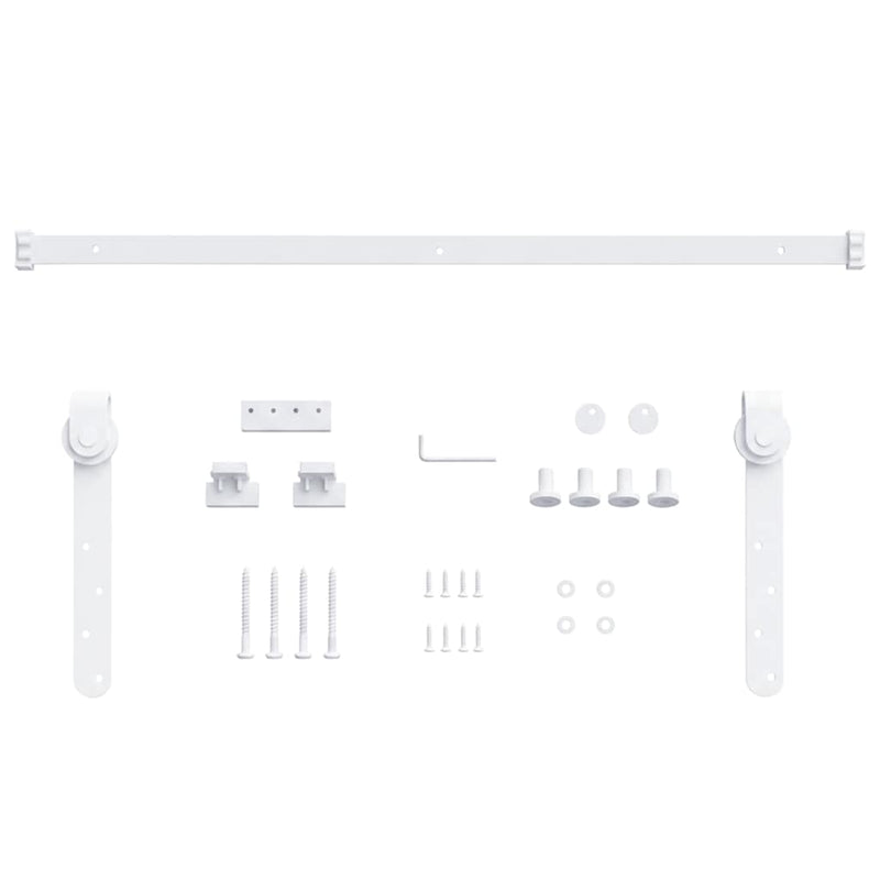 Set glisare ușă mini pentru dulap, alb, oțel carbon, 152 cm
