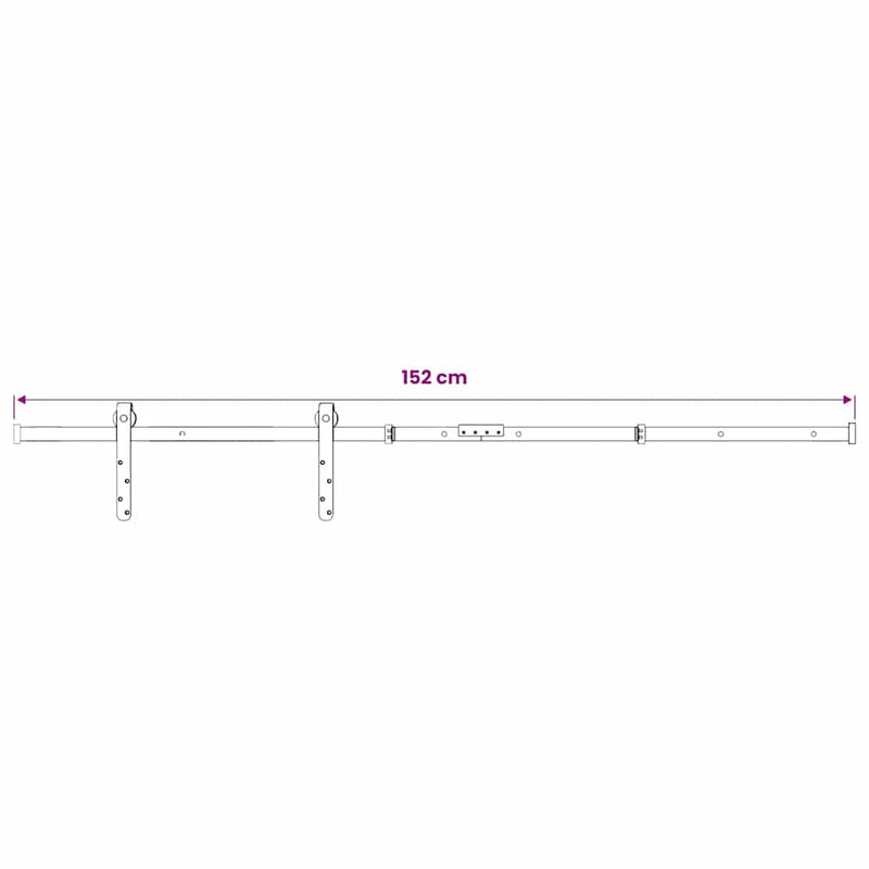 Set glisare ușă mini pentru dulap, alb, oțel carbon, 152 cm