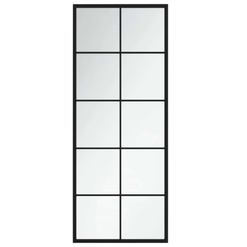Oglindă de perete, negru, 100x40 cm, metal