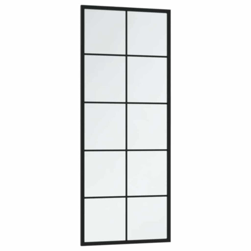 Oglindă de perete, negru, 100x40 cm, metal