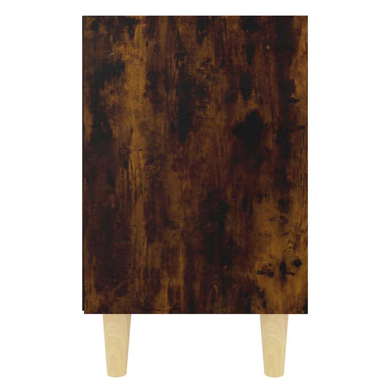 Noptiere picioare lemn masiv 2 buc., stejar afumat, 40x30x50 cm