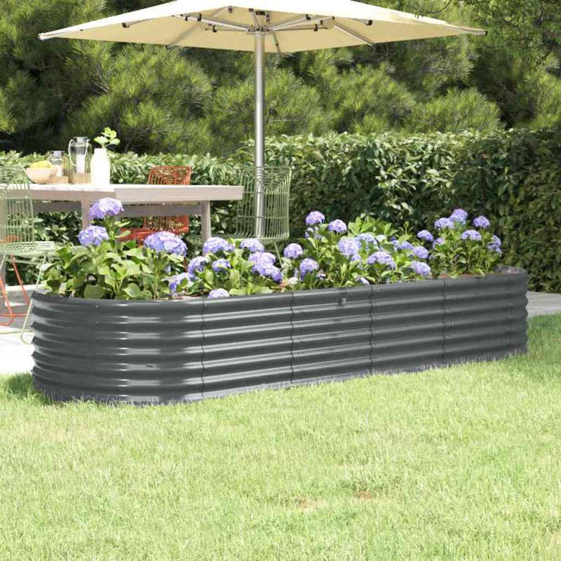 Strat înălțat grădină 224x80x36 cm oțel galvanizat