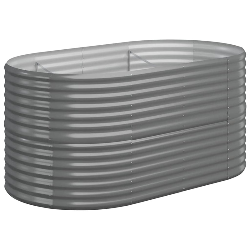 Strat înălțat grădină gri 152x80x68cm oțel galvanizat