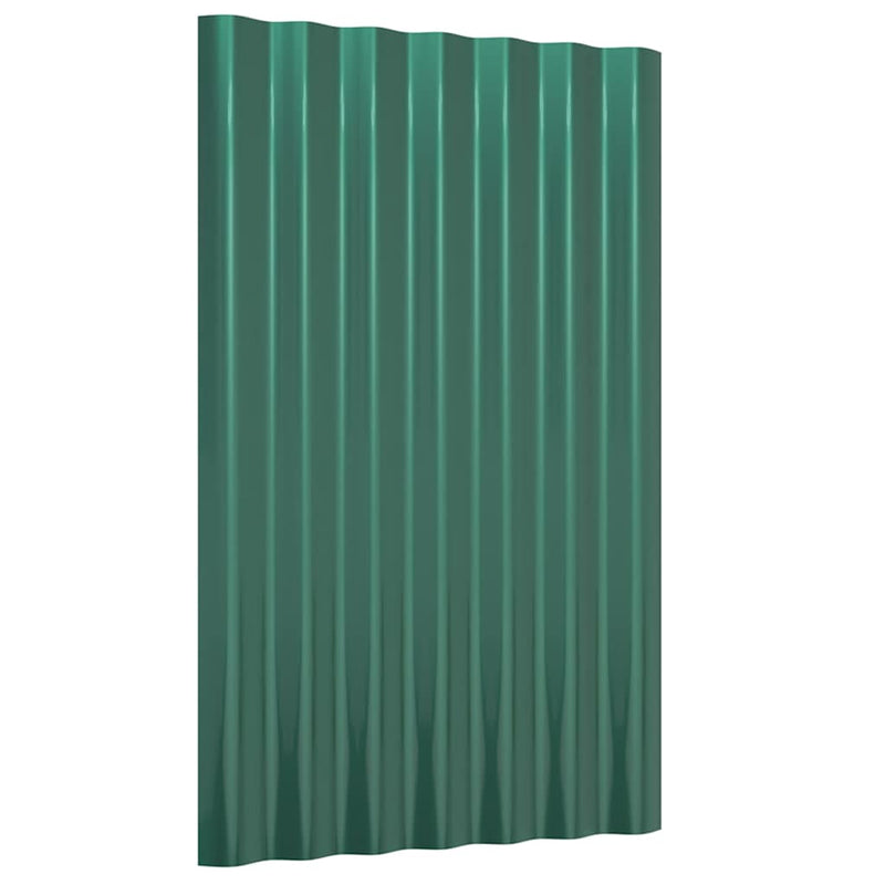 Panouri de acoperiș 12 buc. oțel galvanizat verde 60x36 cm