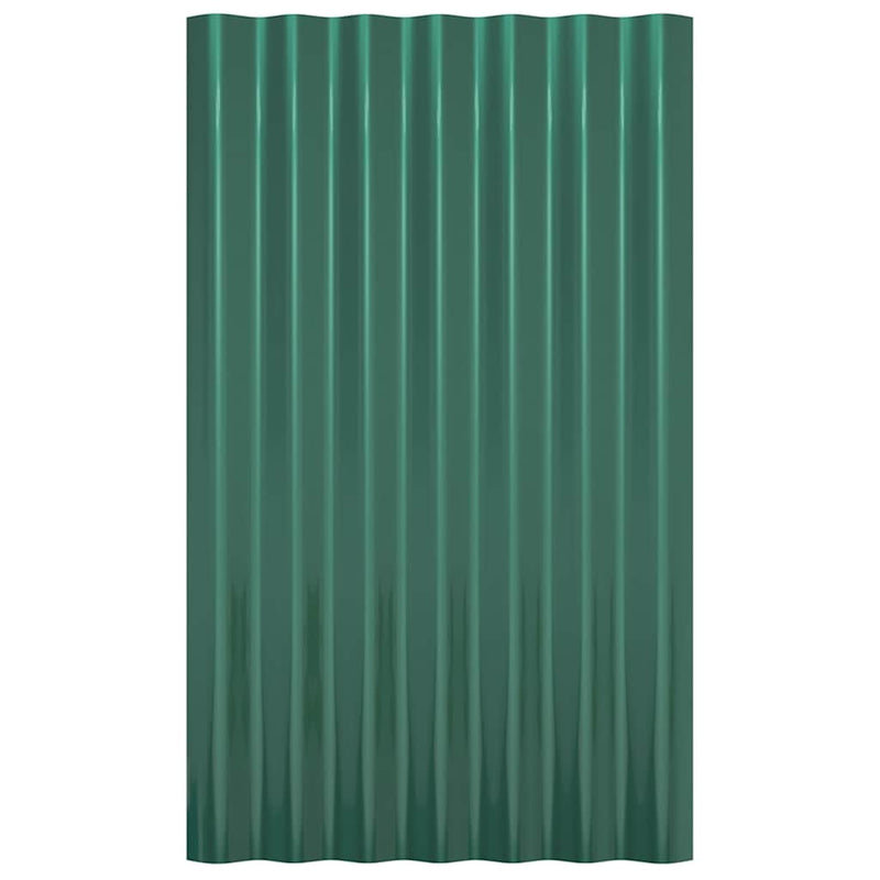 Panouri de acoperiș 12 buc. oțel galvanizat verde 60x36 cm