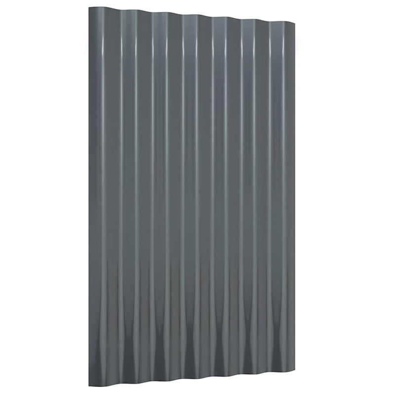 Panouri de acoperiș 12 buc. oțel galvanizat antracit 60x36 cm