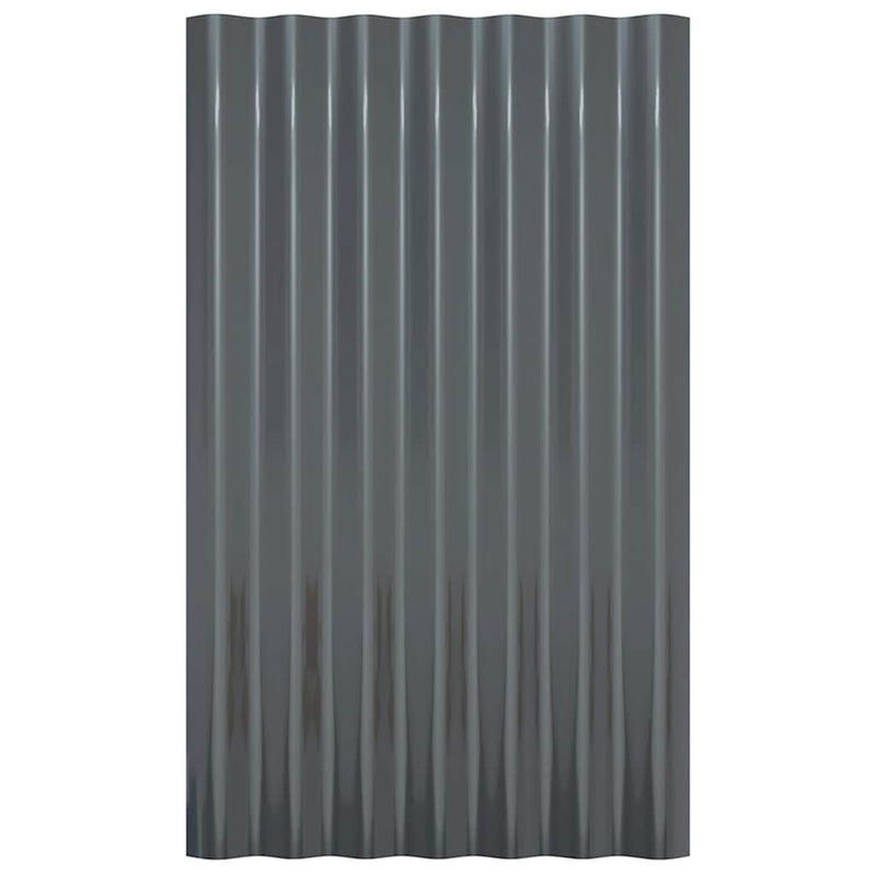 Panouri de acoperiș 12 buc. oțel galvanizat antracit 60x36 cm