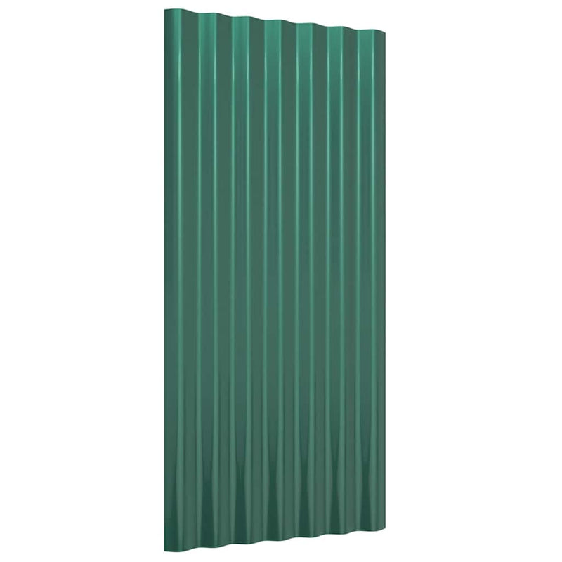 Panouri de acoperiș 12 buc. oțel galvanizat verde 80x36 cm