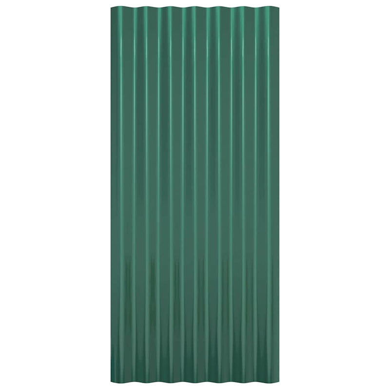Panouri de acoperiș 12 buc. oțel galvanizat verde 80x36 cm