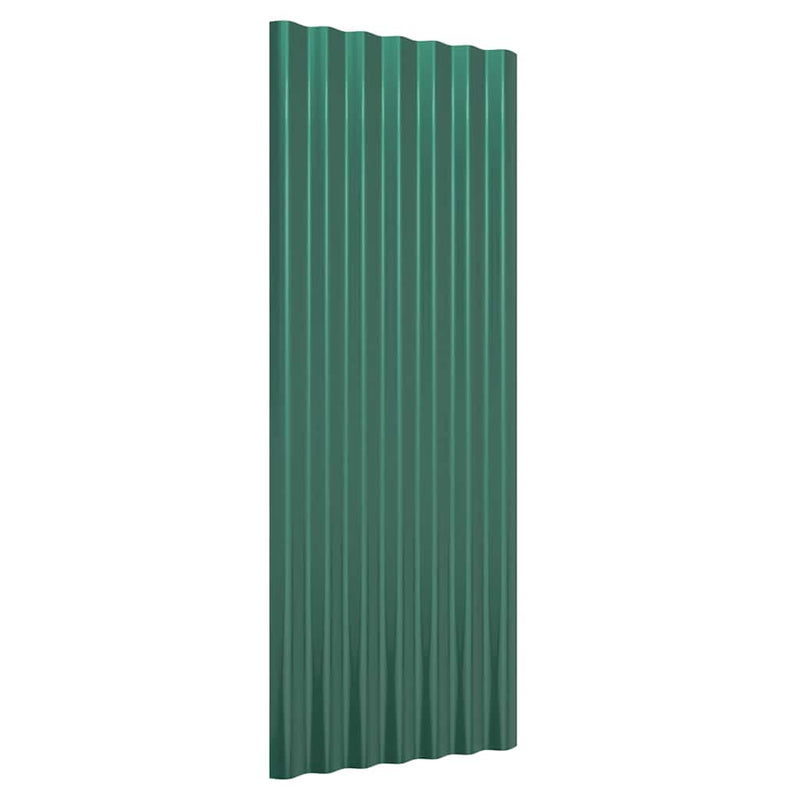 Panouri de acoperiș 12 buc. oțel galvanizat verde 100x36 cm