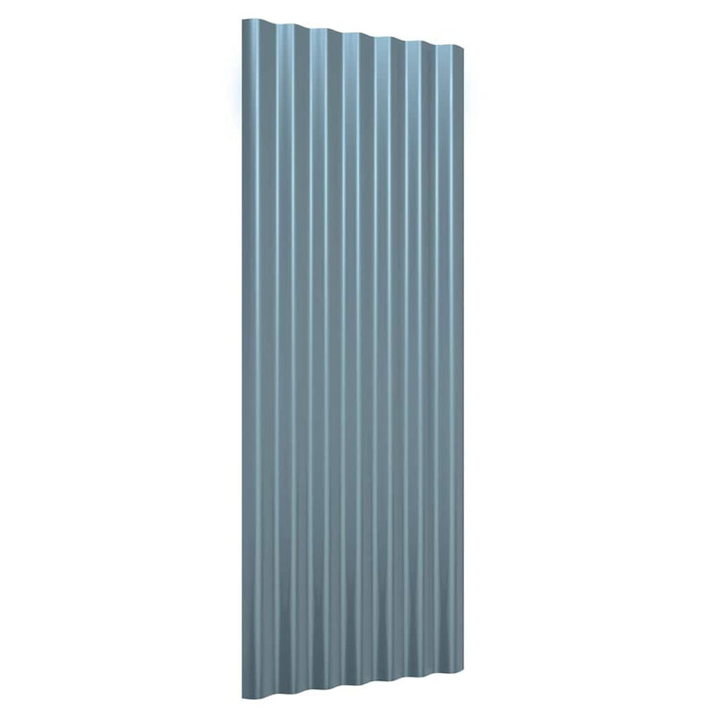 Panouri de acoperiș, 12 buc., oțel galvanizat, gri, 100x36 cm