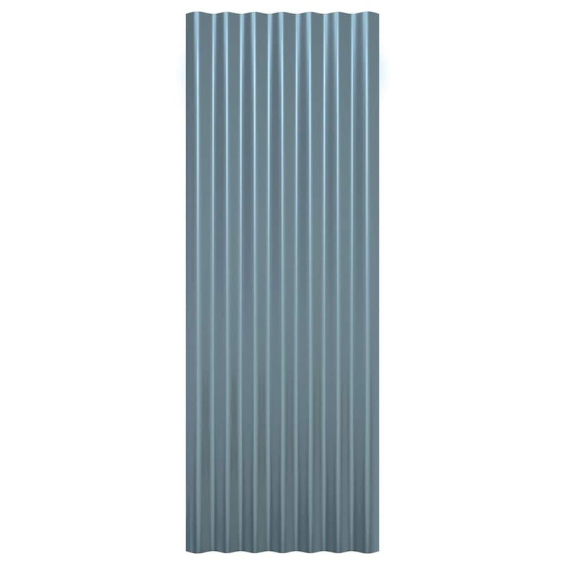 Panouri de acoperiș, 12 buc., oțel galvanizat, gri, 100x36 cm