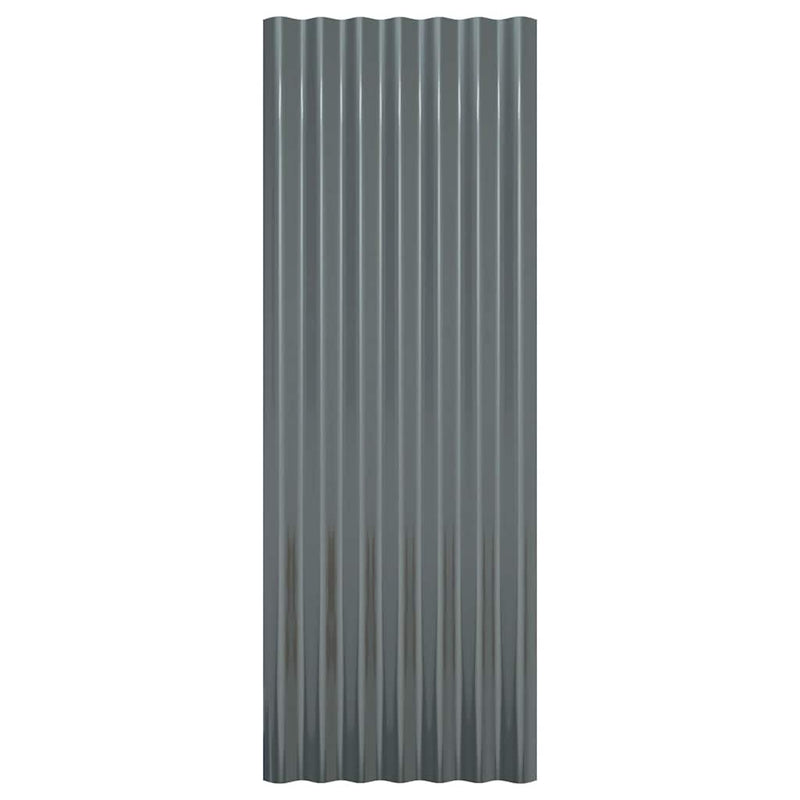 Panouri de acoperiș 12 buc. oțel galvanizat antracit 100x36 cm