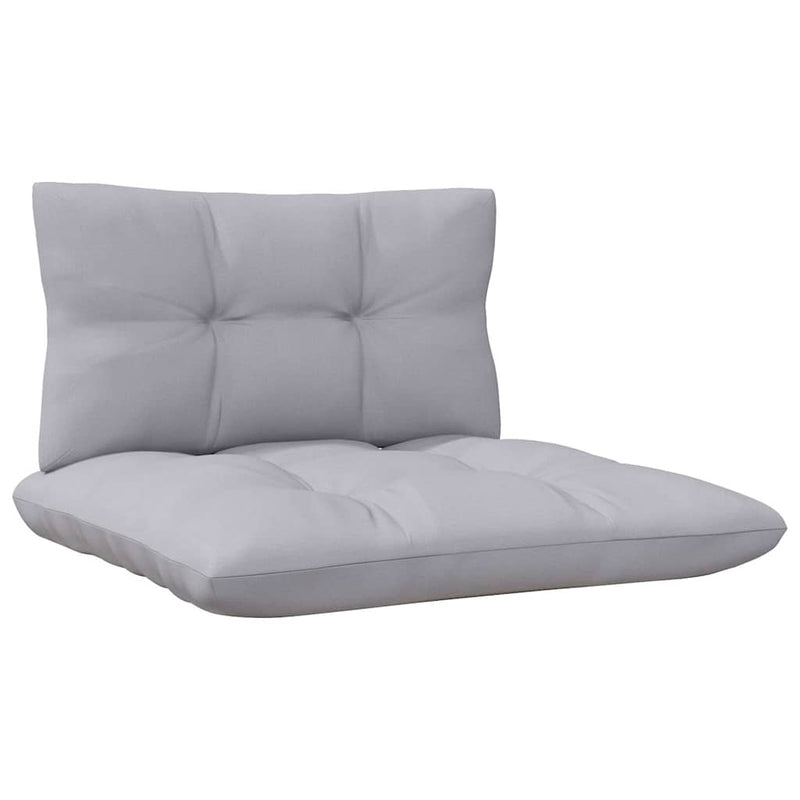 Set mobilier grădină cu perne, 4 piese, gri, lemn de pin