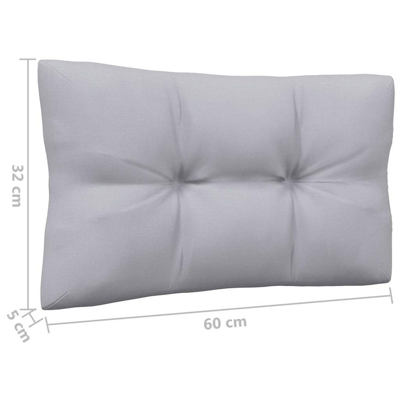 Set mobilier grădină cu perne, 4 piese, gri, lemn de pin