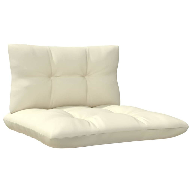 Set mobilier grădină cu perne, 9 piese, crem, lemn de pin