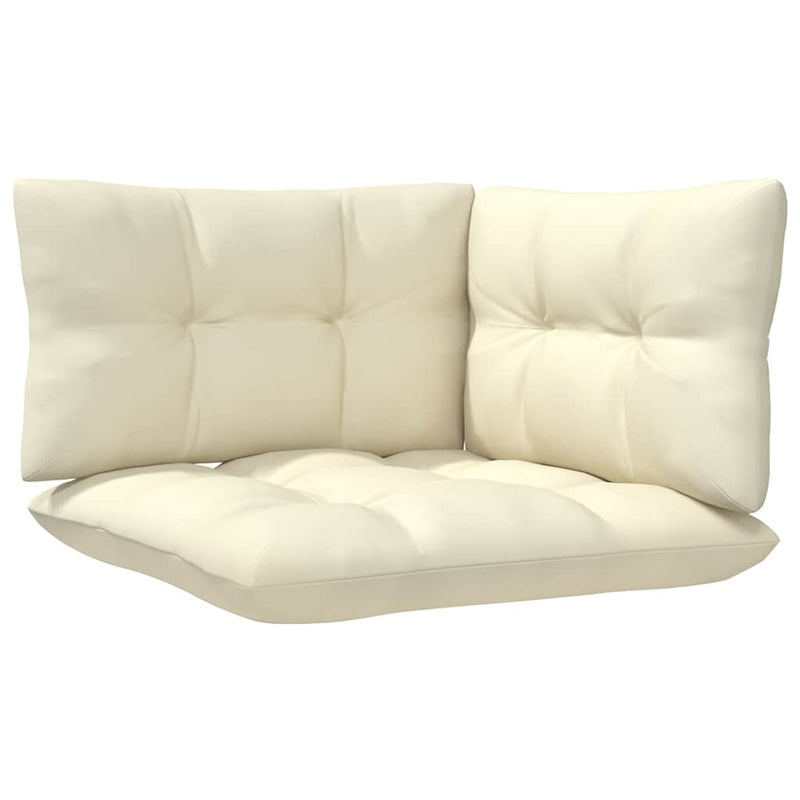 Set mobilier grădină cu perne crem, 4 piese, lemn de pin