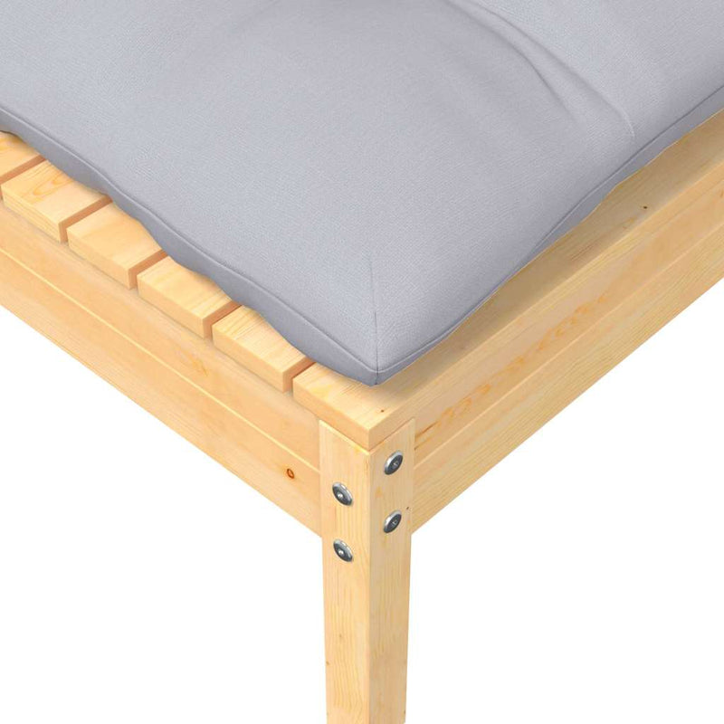 Set mobilier grădină cu perne gri, 5 piese, lemn masiv de pin