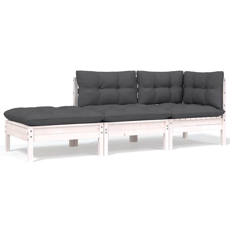 Set mobilier de grădină cu perne, 8 piese, lemn masiv de pin