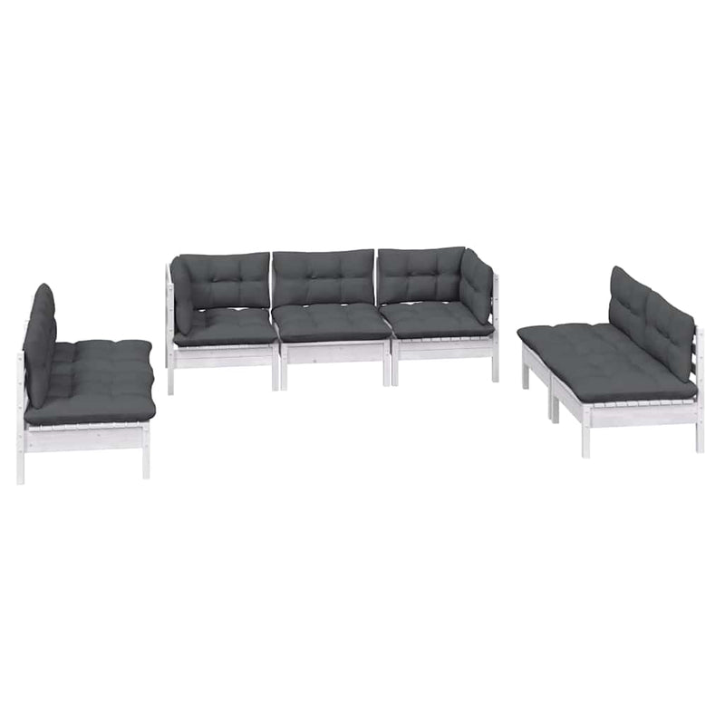 Set mobilier grădină cu perne, 7 piese, lemn masiv de pin