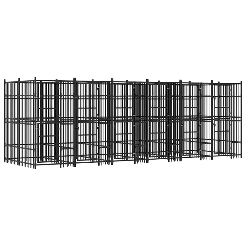 Padoc pentru câini de exterior, 11,06 m², oțel