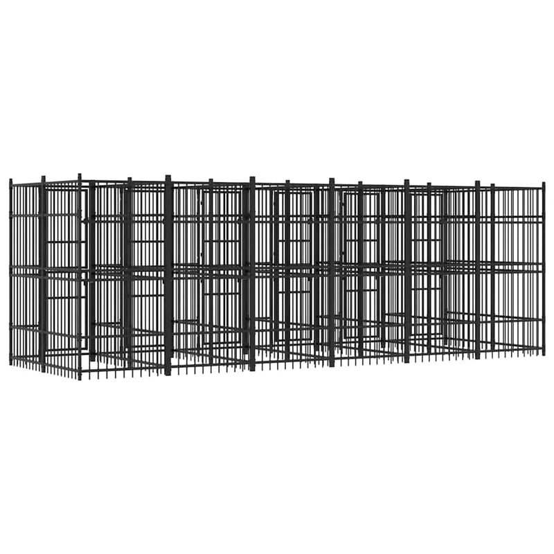Padoc pentru câini de exterior, 11,06 m², oțel